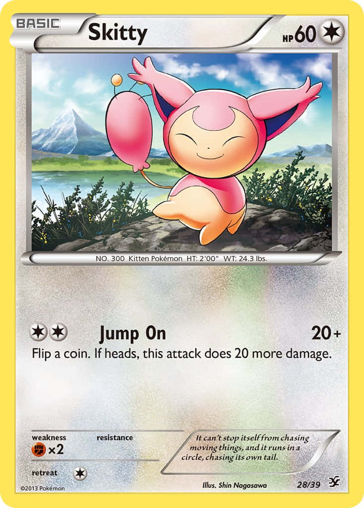 Cute Skitty Pokemon Card Background