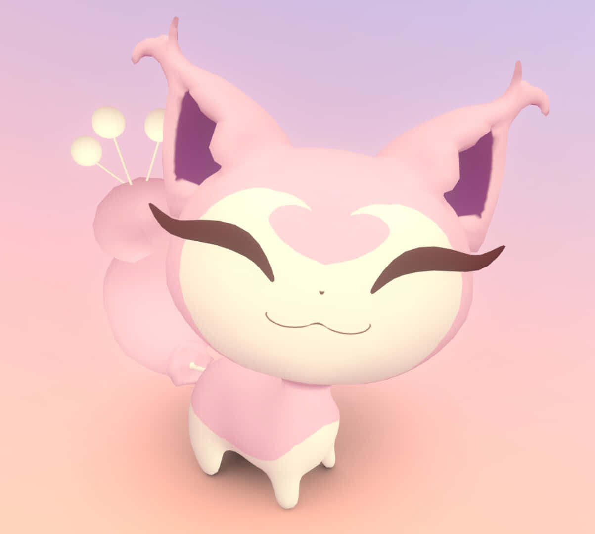 Cute Skitty With Gradient Background