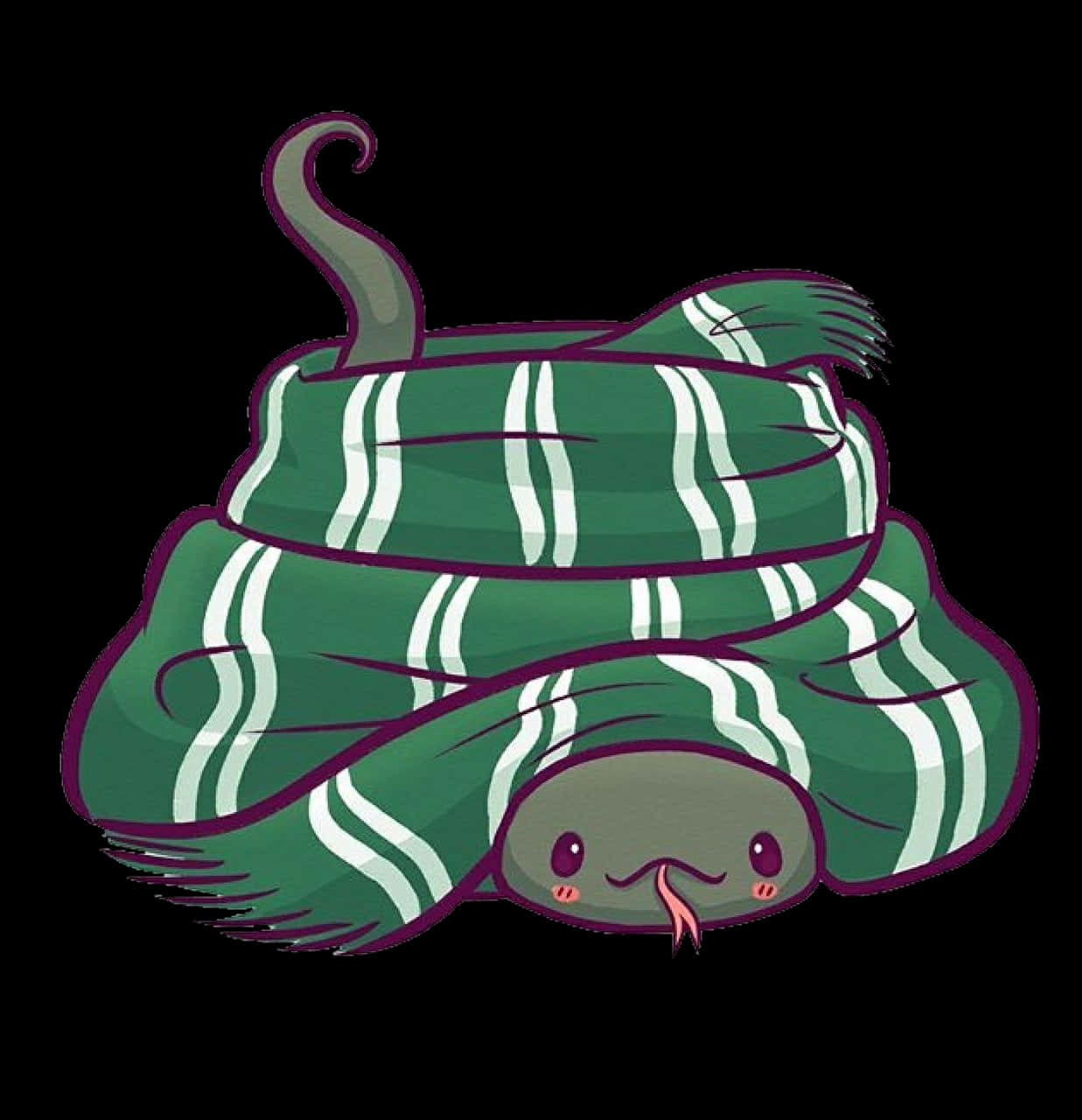 Cute Slytherin Blushing Snake Background