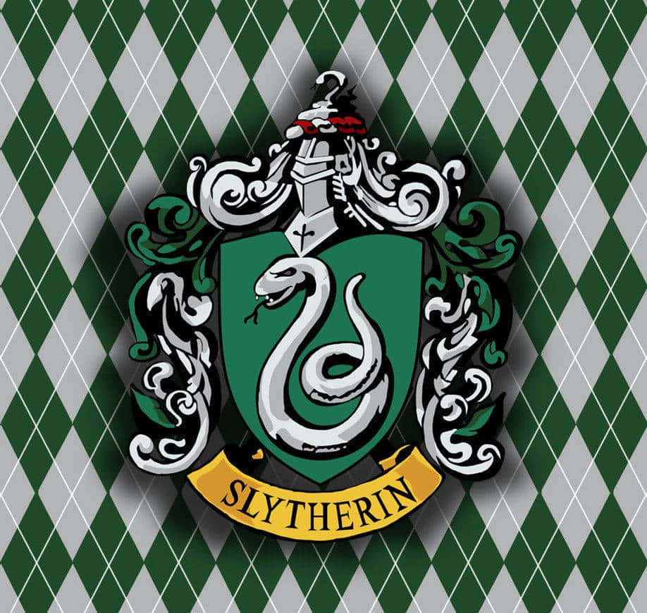 Cute Slytherin Diamond Checkered Green White Background