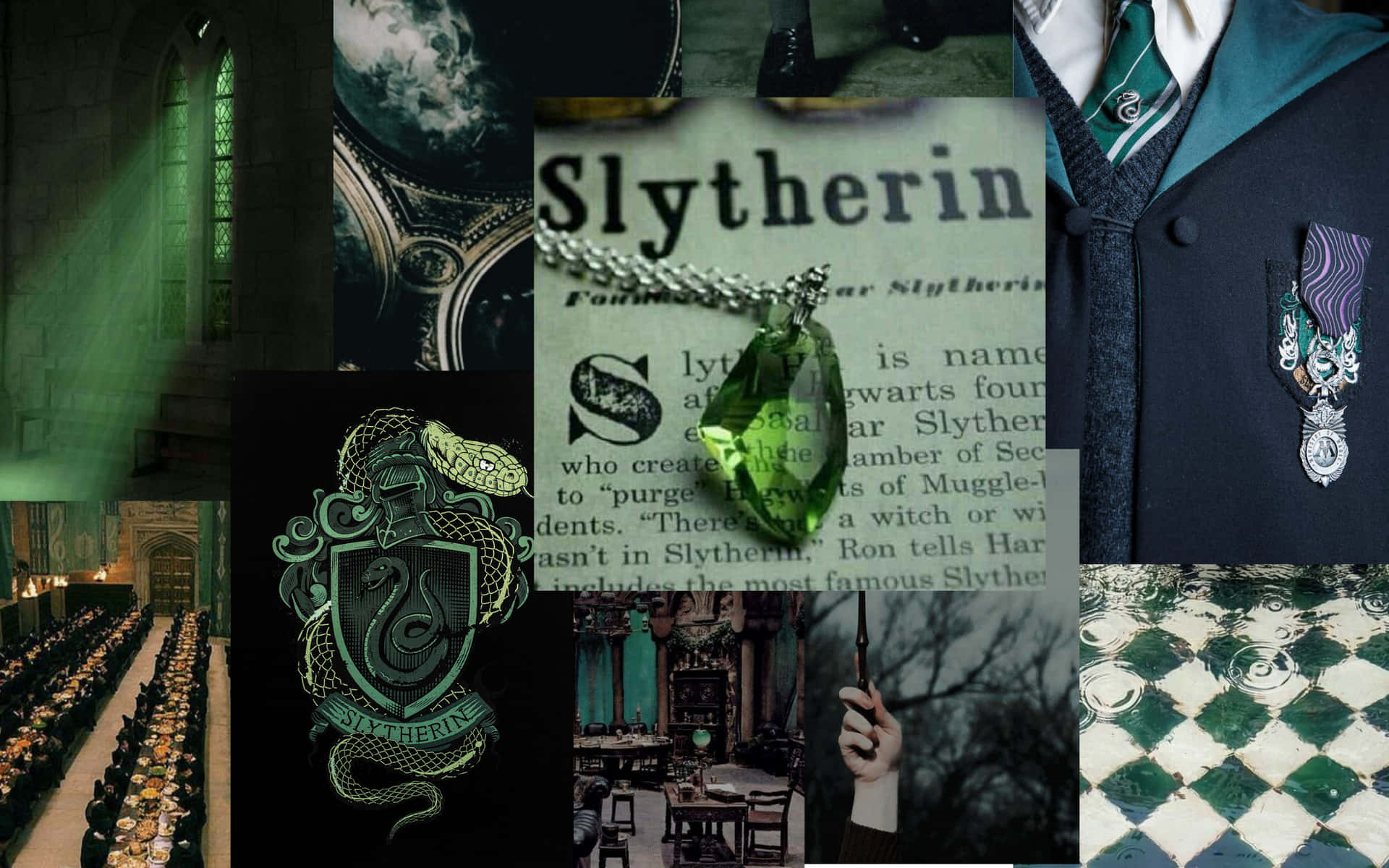 Cute Slytherin Green Stone Background