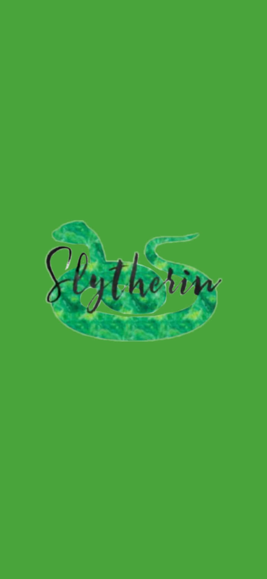 Cute Slytherin Snake Drawing Green Background