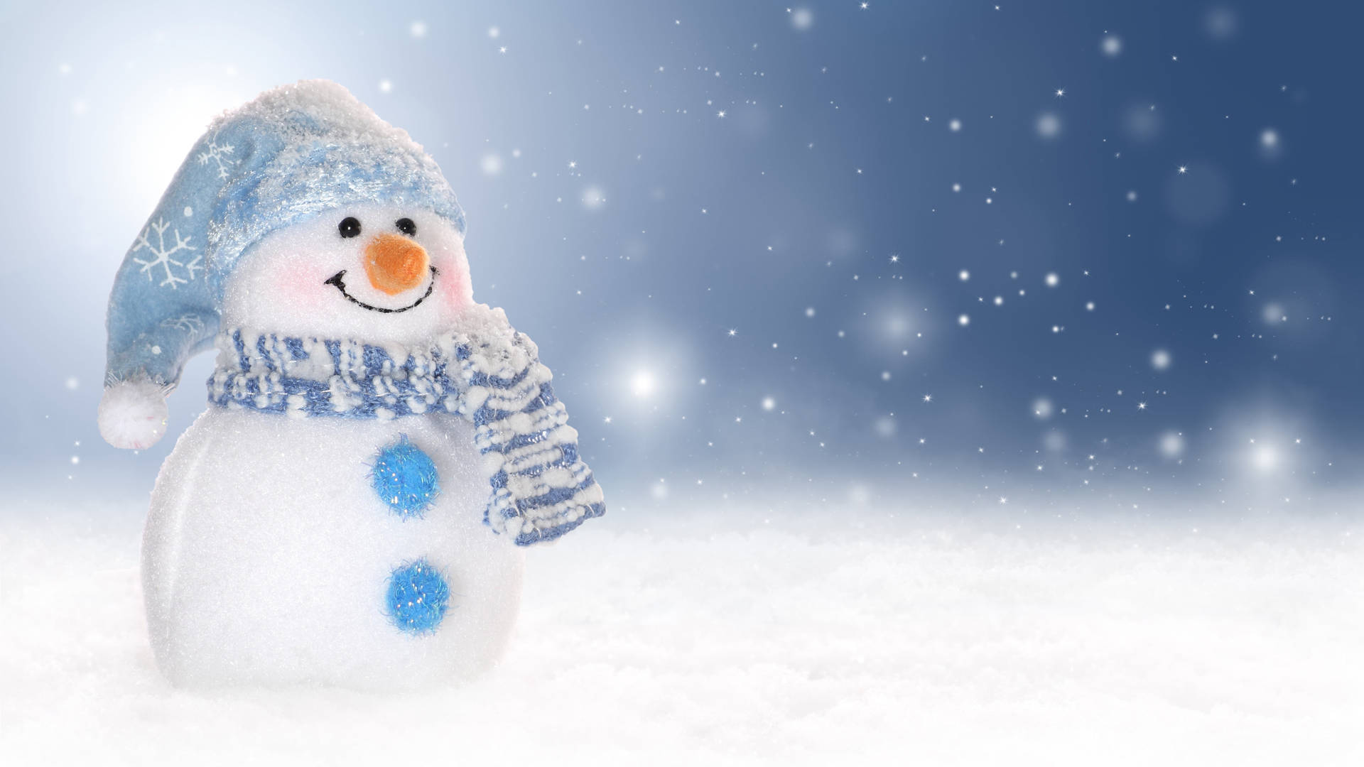 Cute Smile Snowman Background