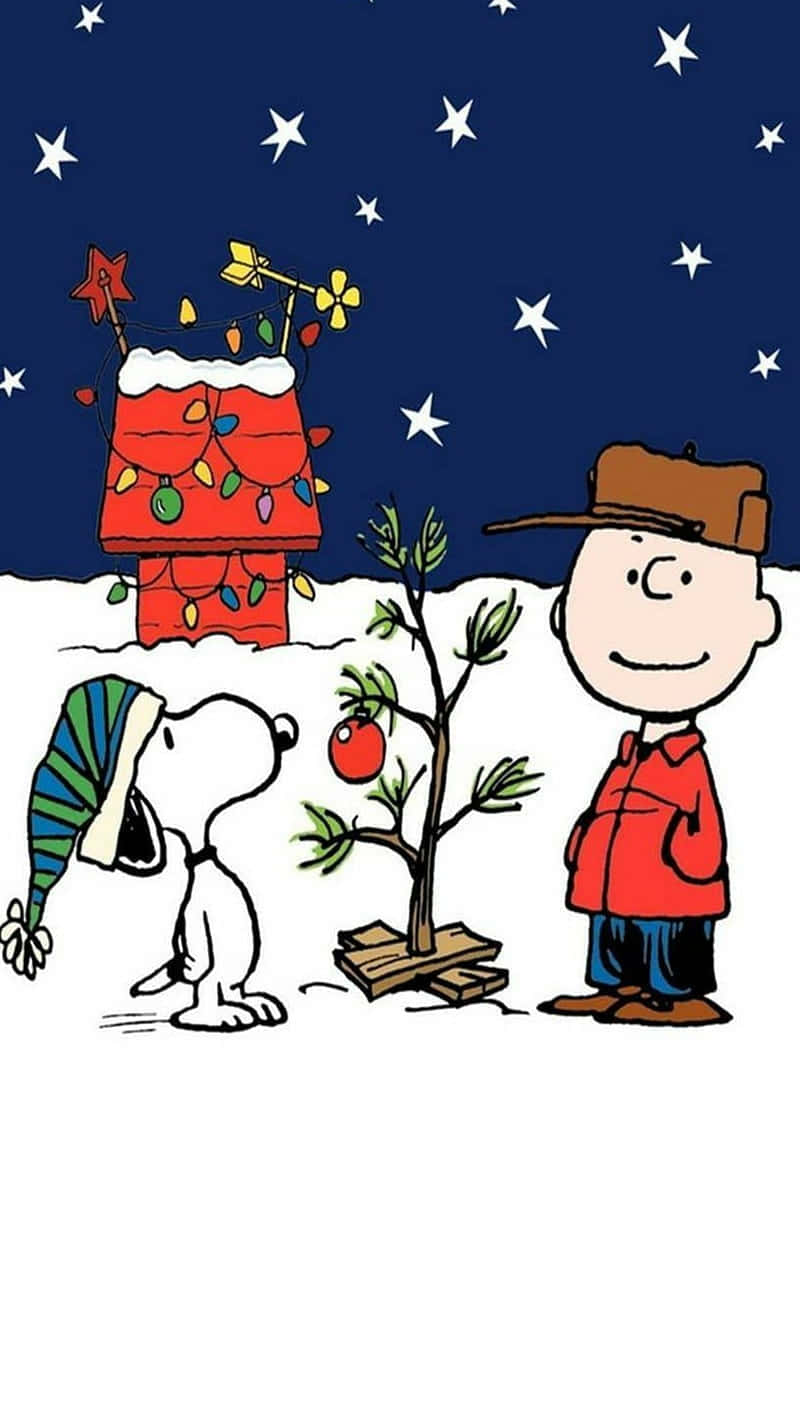 Cute Snoopy Christmas From Charlie Brown Movie Background