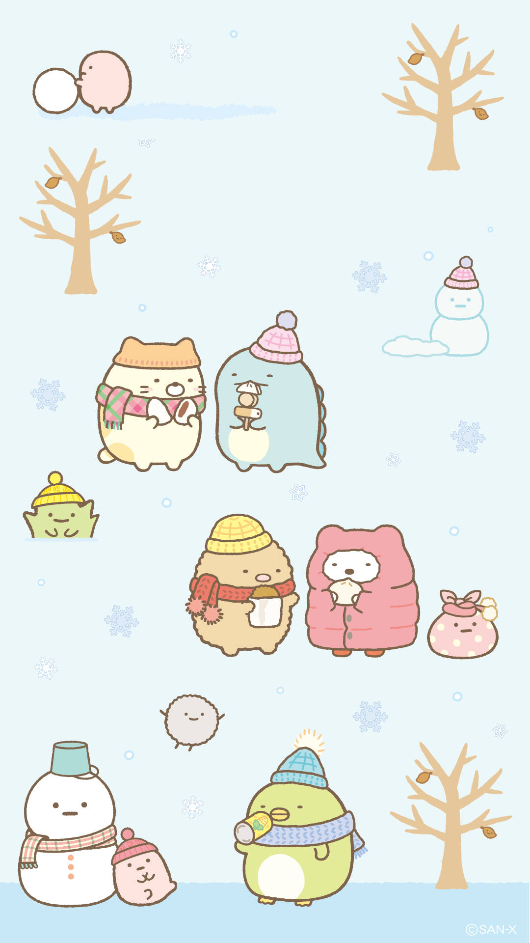 Cute Snow Cartoon Artwork Background