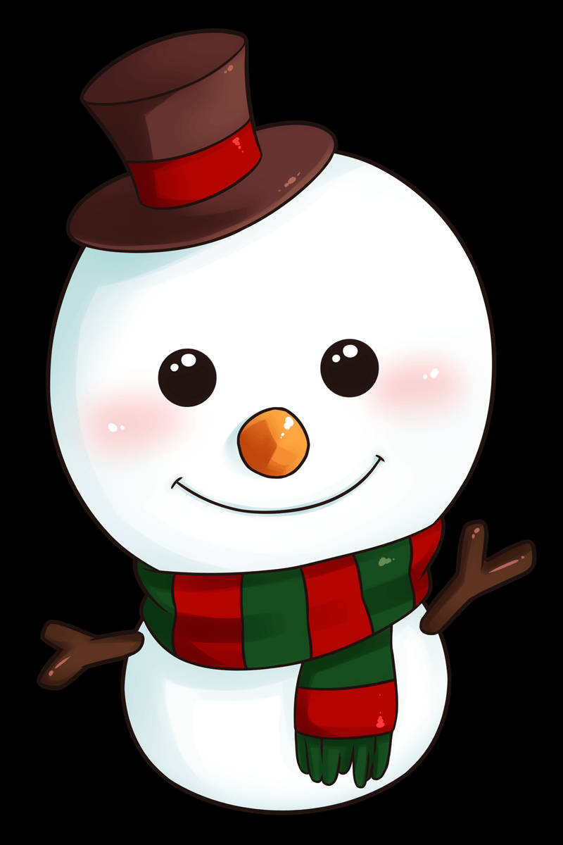 Cute Snow Man Drawing Background