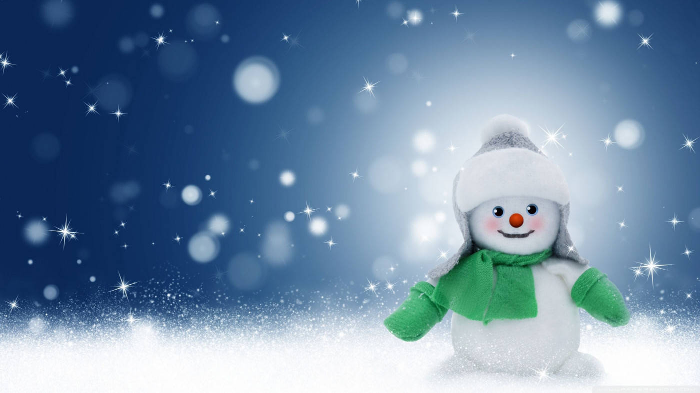 Cute Snow Man Graphic Art Background