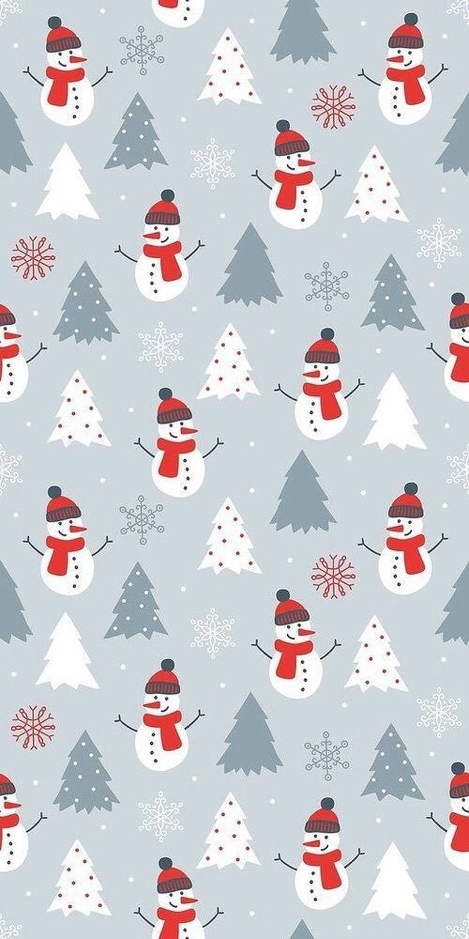 Cute Snowmen Christmas Pattern Background