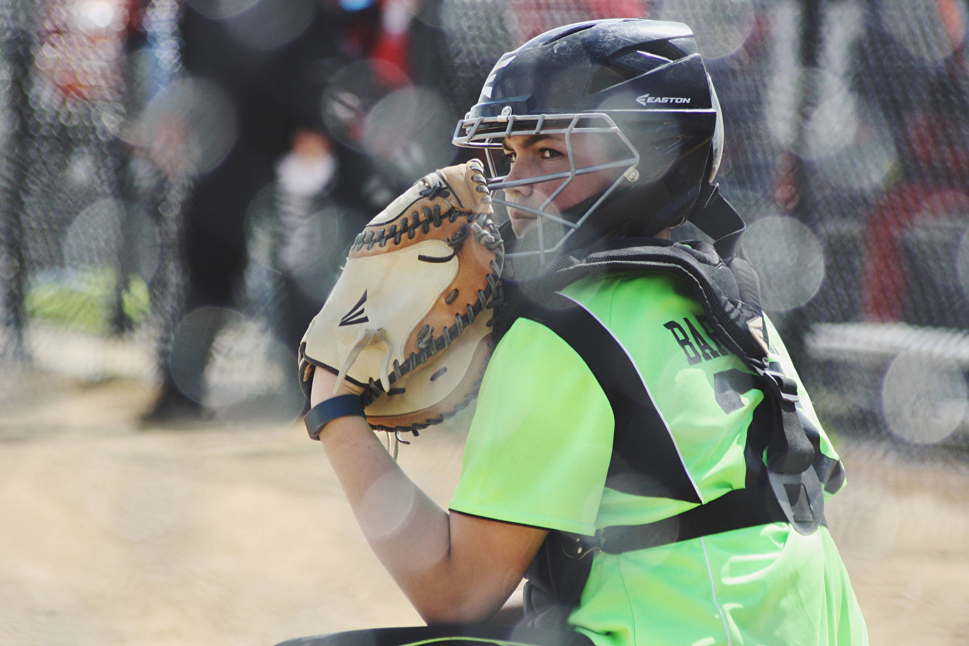 Cute Softball Girl Pitching Background