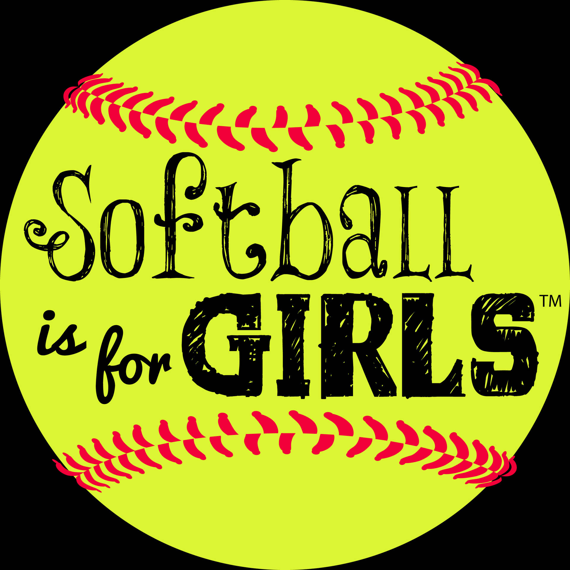 Cute Softball Is For Girls Background