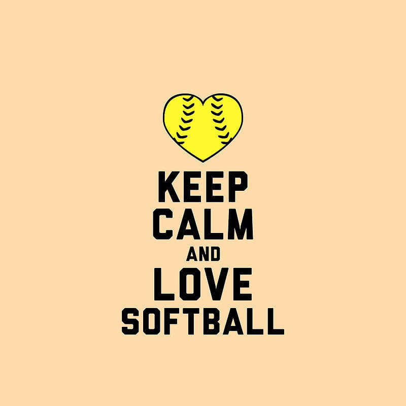 Cute Softball Keep Calm Quote Background