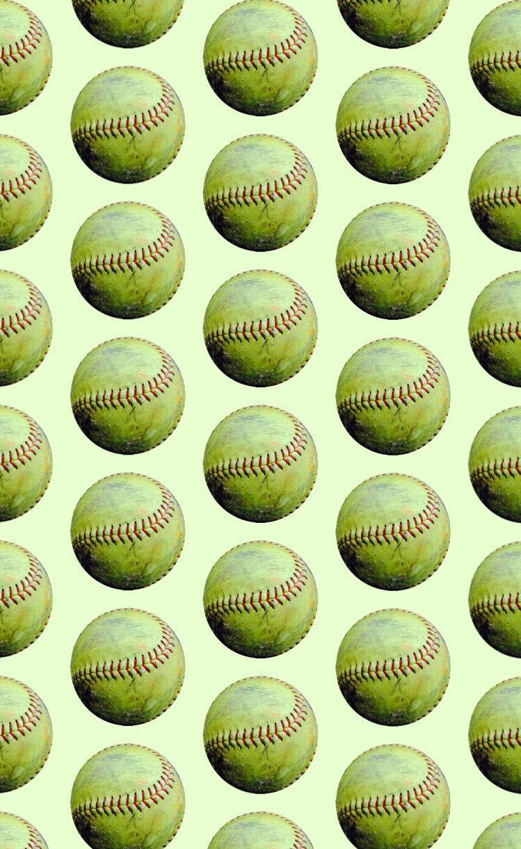 Cute Softball Pattern Background