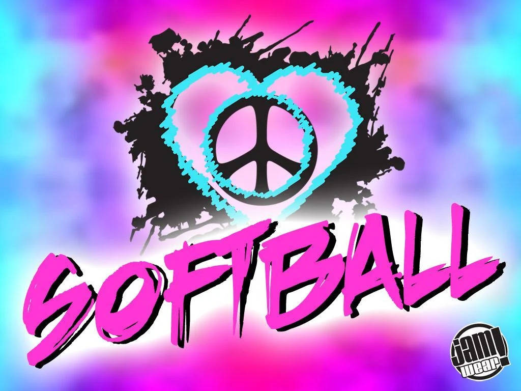 Cute Softball Pink Poster Background