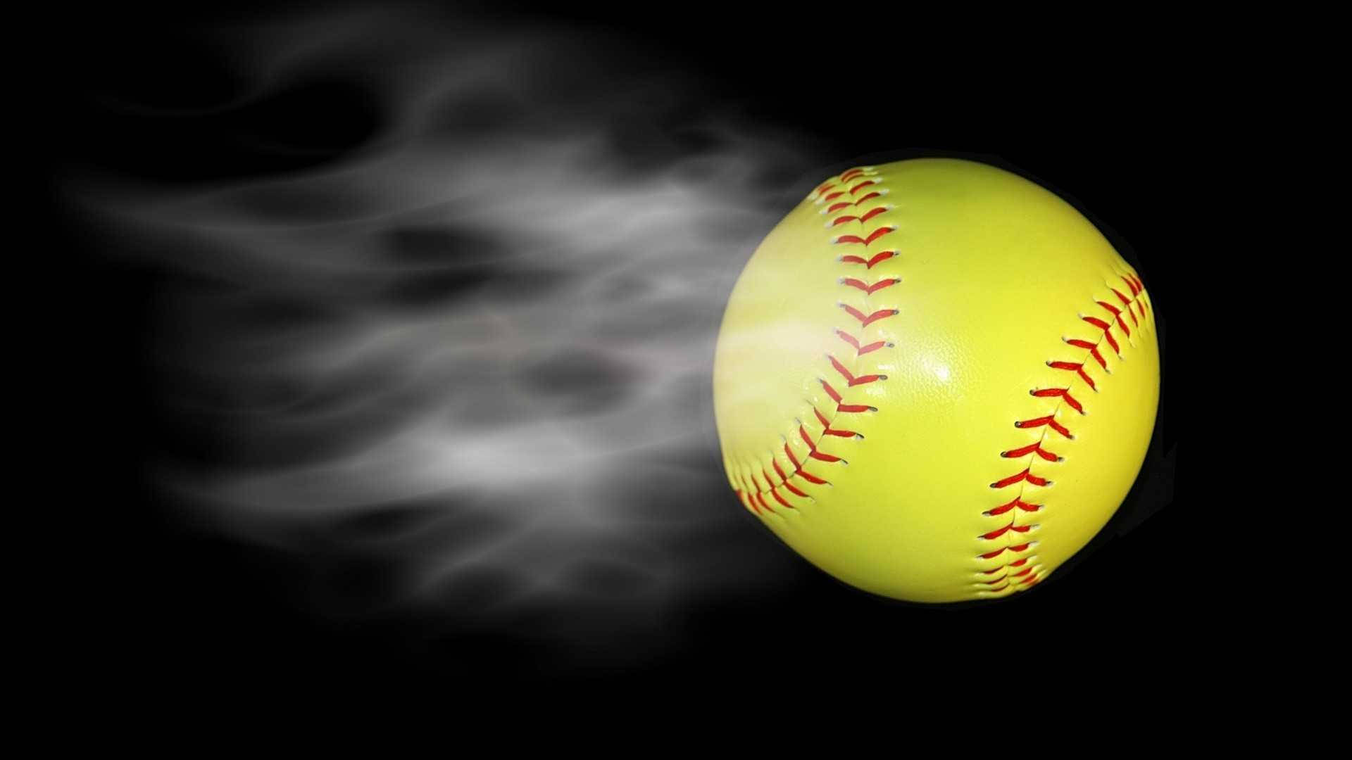 Cute Softball With Smoke Background