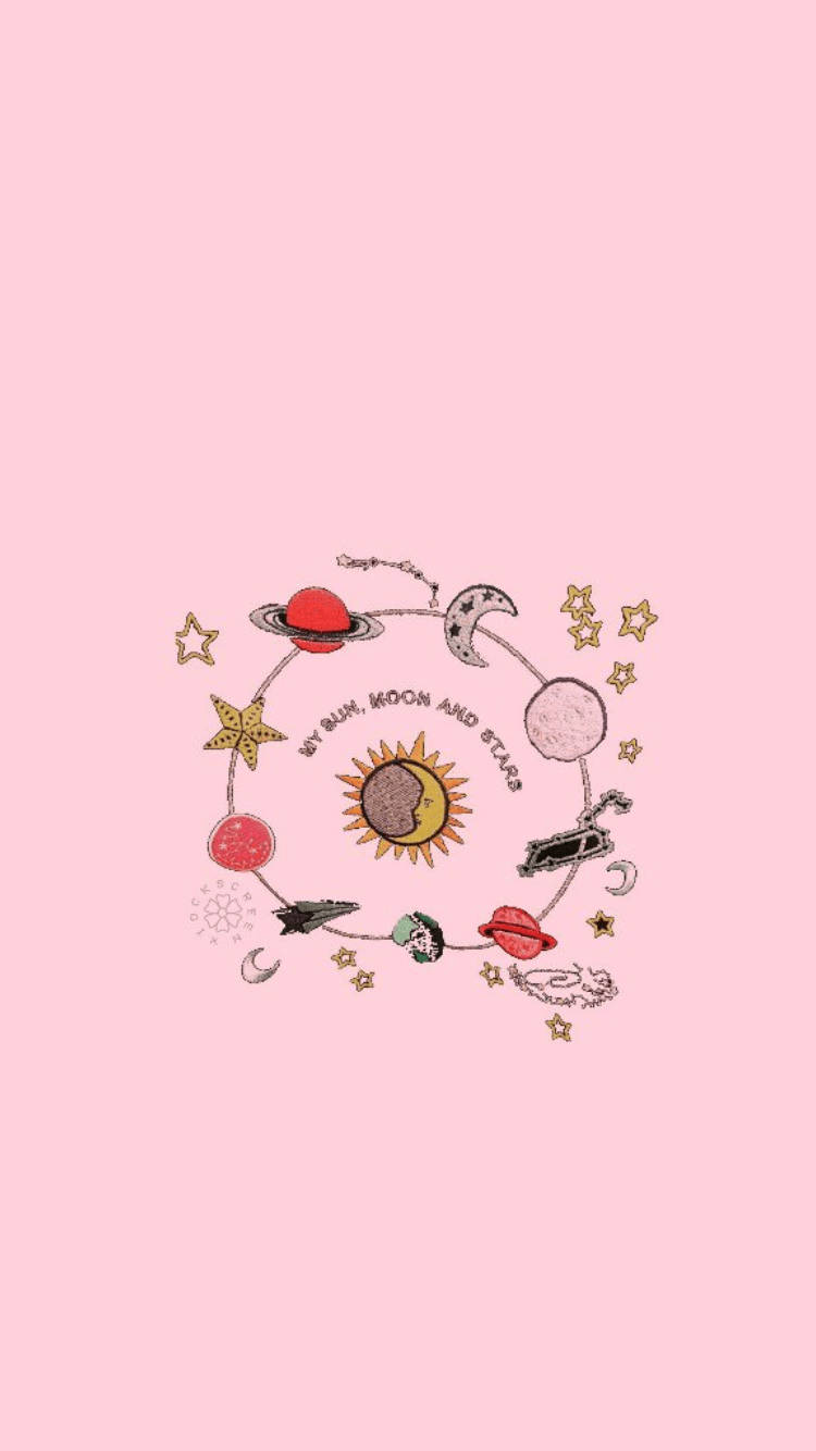 Cute Solar System Aesthetic Phone Background