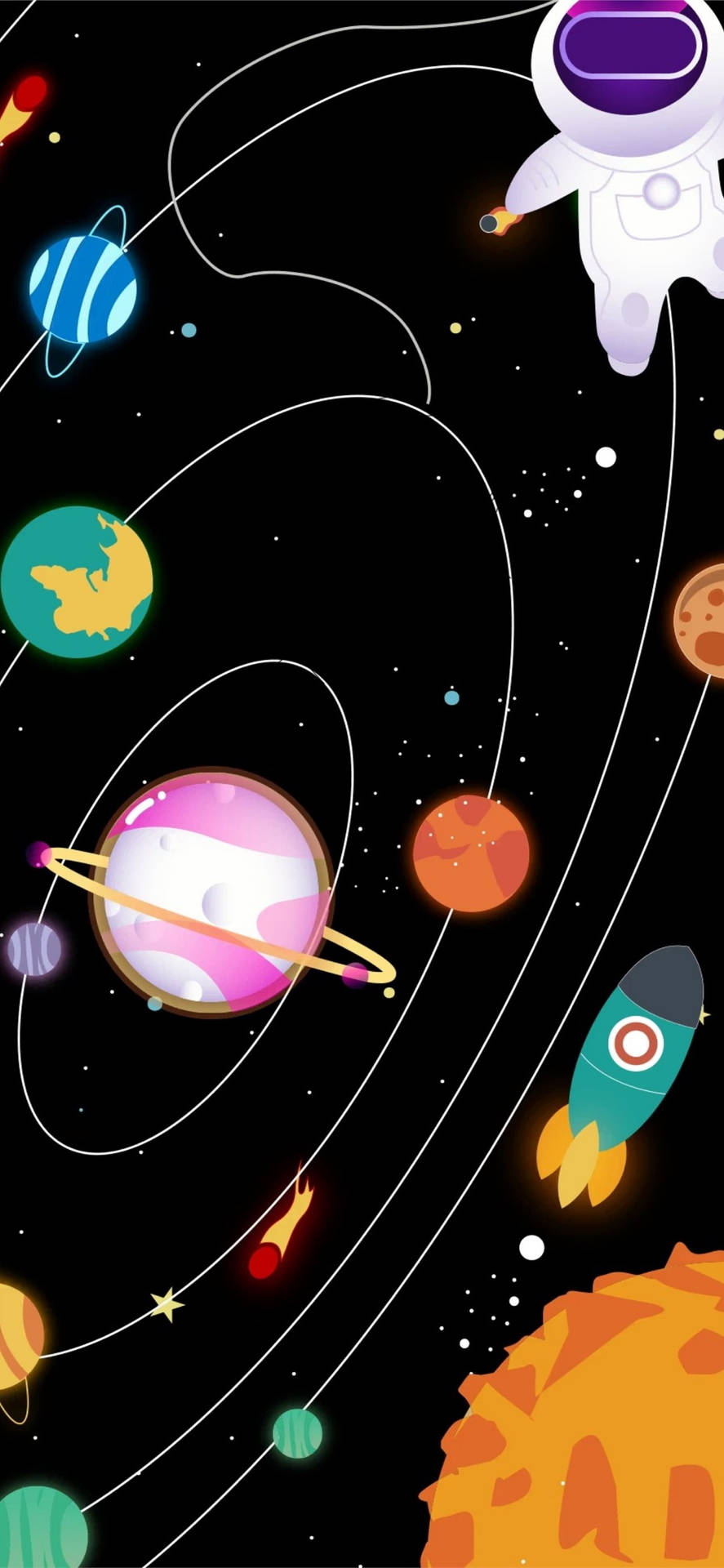 Cute Solar System Themes Background