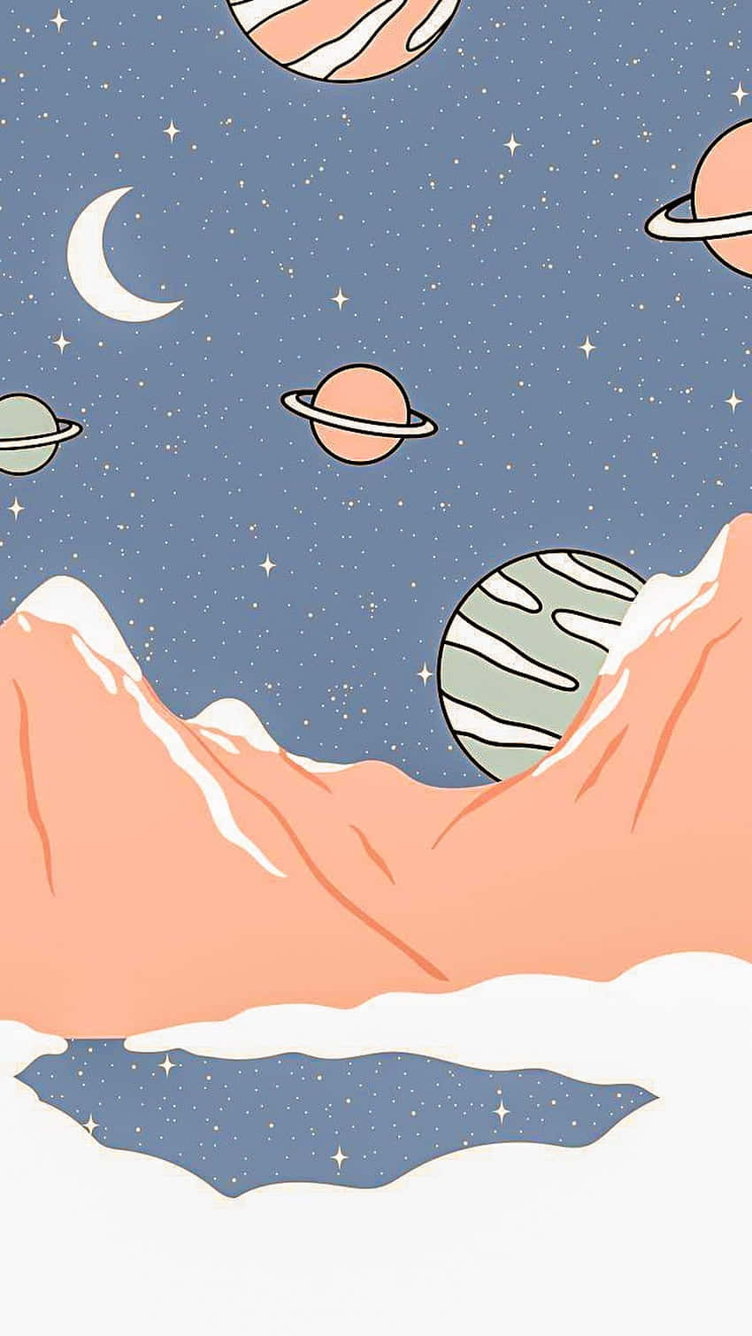 Cute Space From Mountains Background