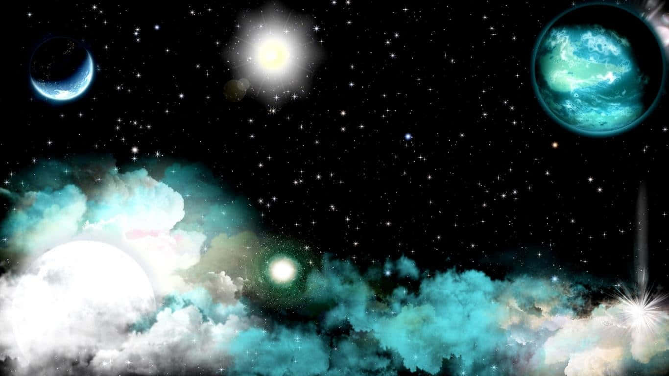 Cute Space Galaxy Clouds Background