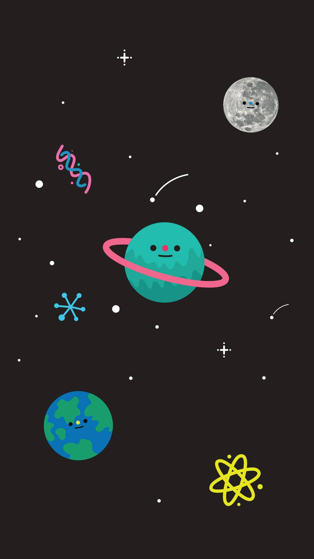 Cute Space Planets Background