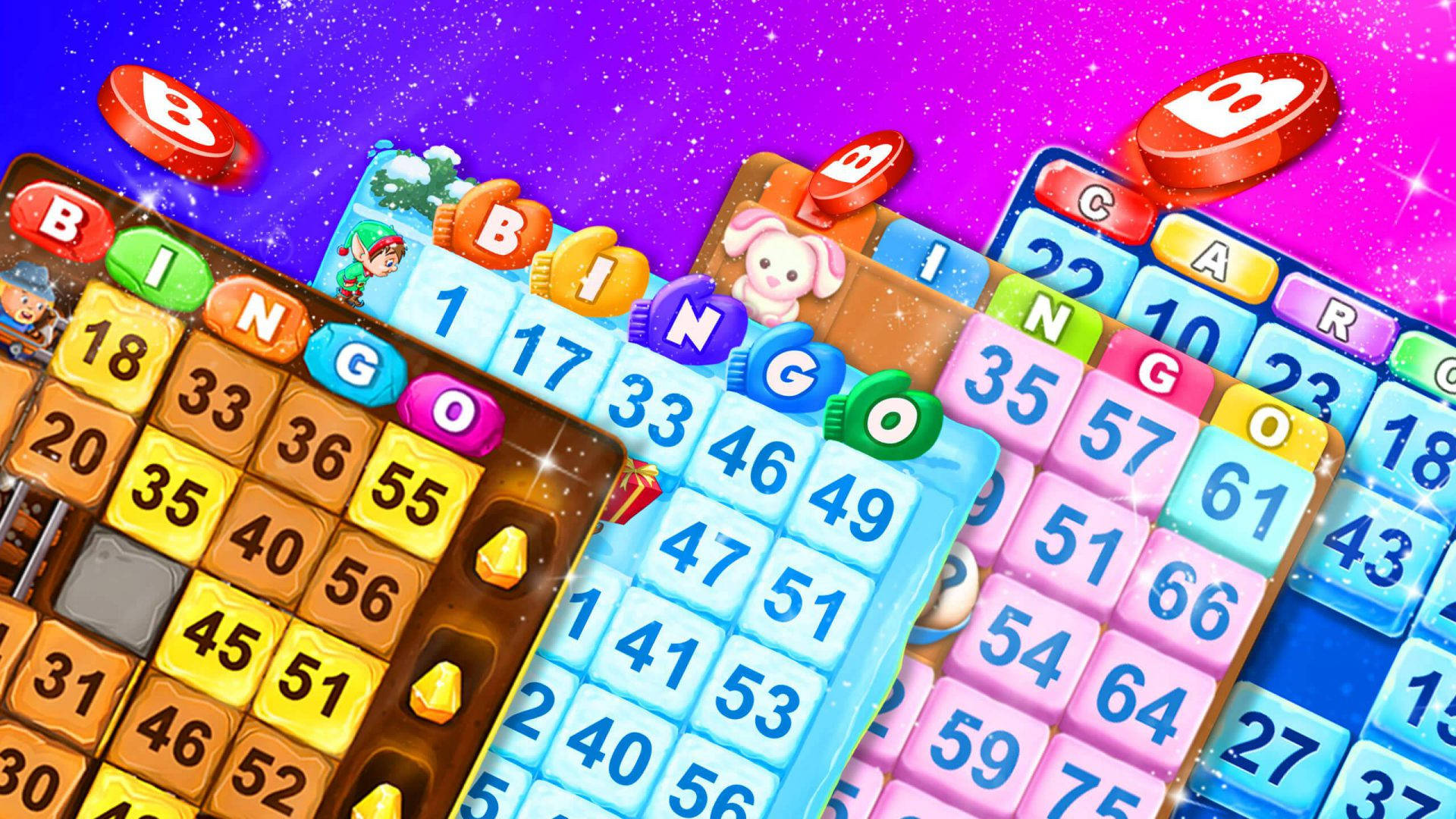 Cute Sparkling Bingo Cards Background