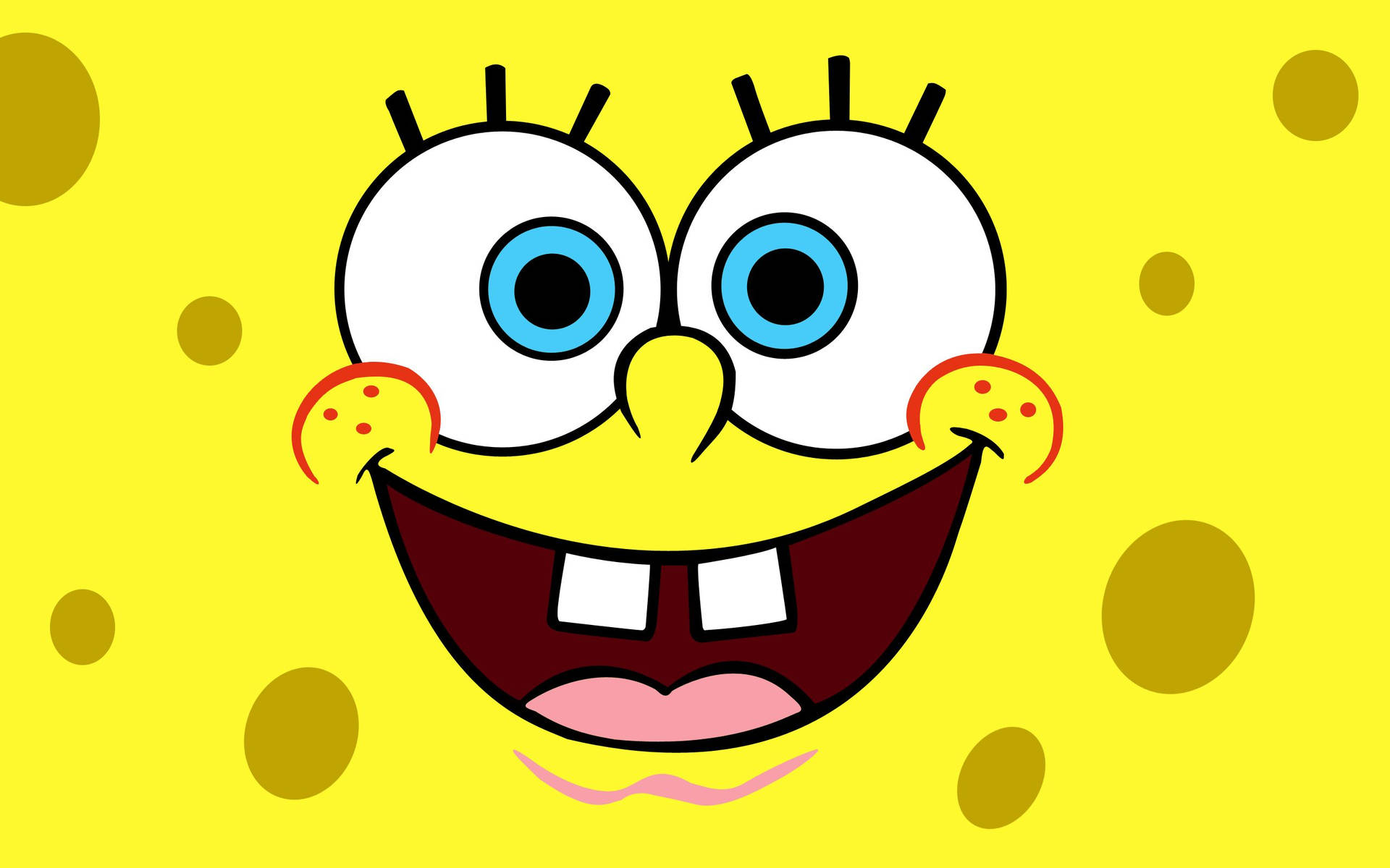 Cute Spongebob Face Close-up Background