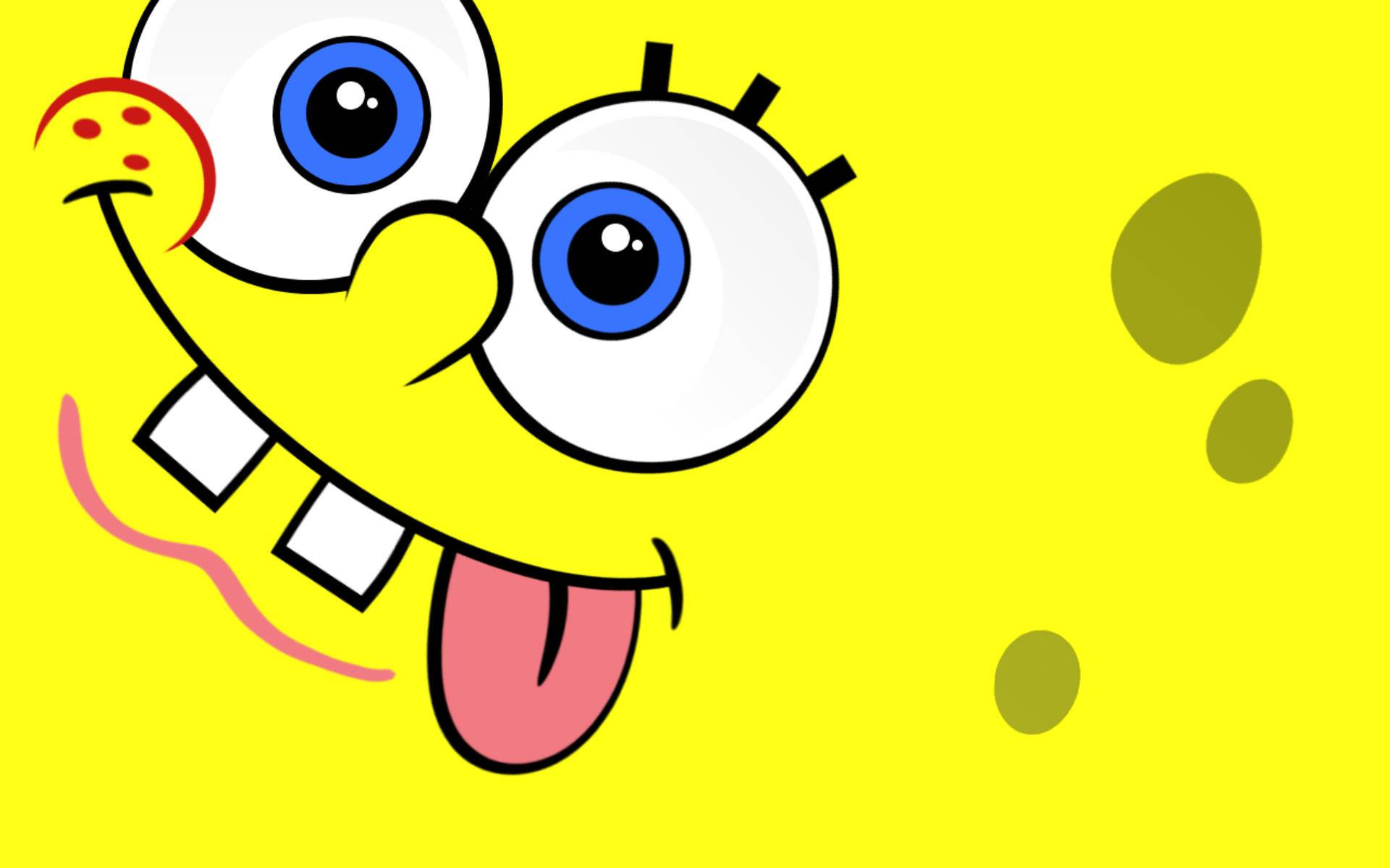 Cute Spongebob Mischievous Face Background