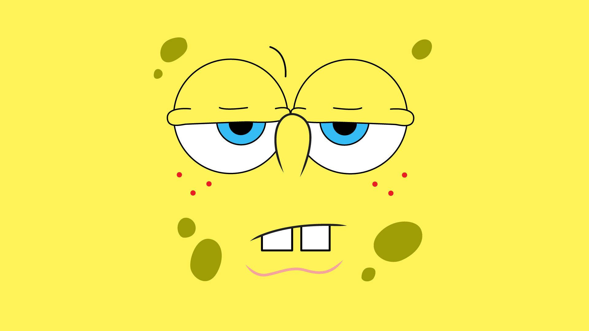 Cute Spongebob Squarepants Sarcastic Face Background