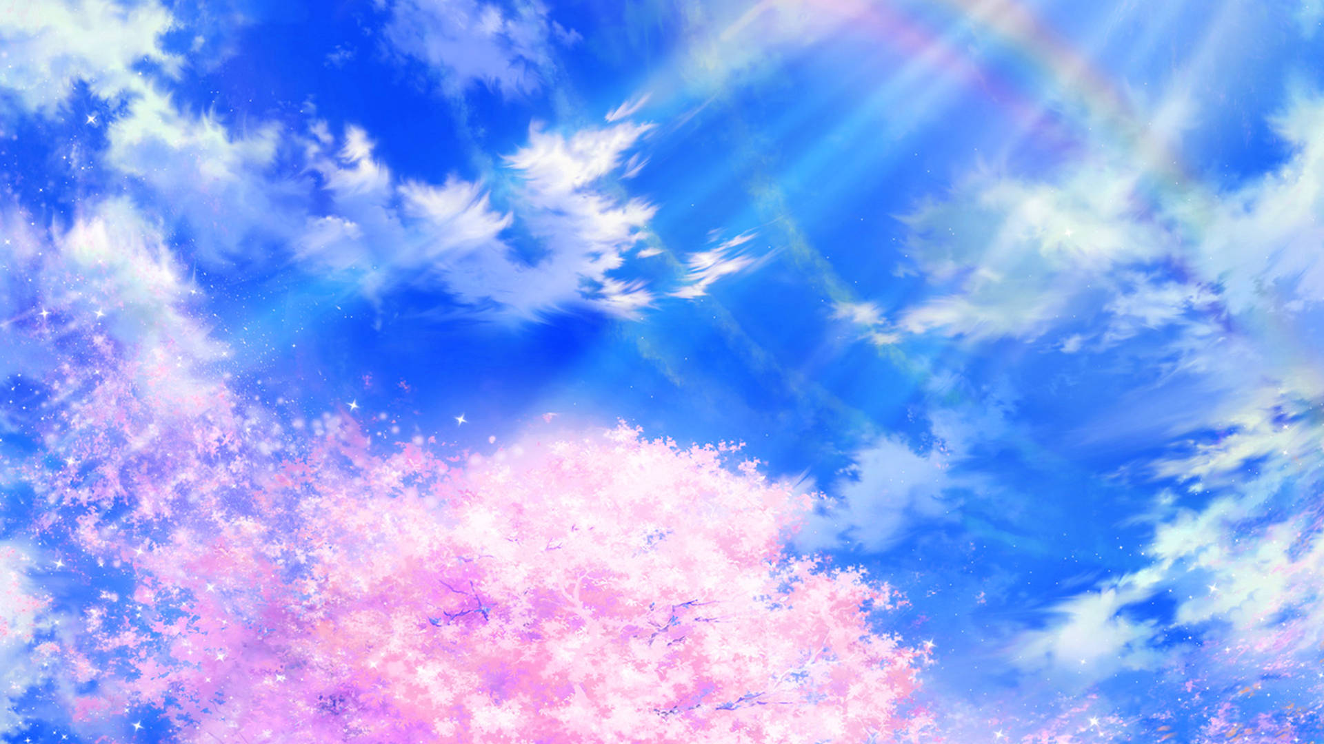 Cute Spring Anime Sky Background