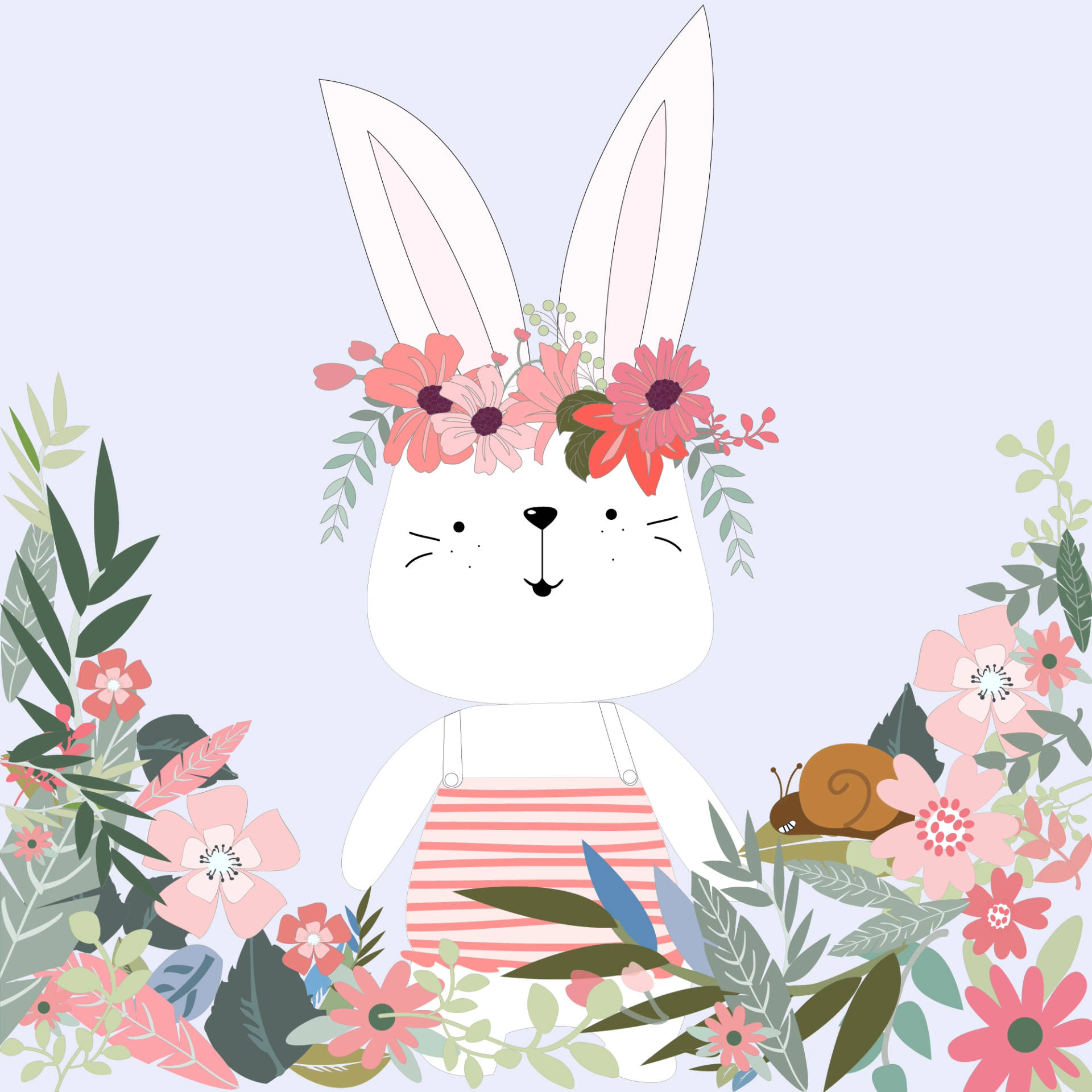 Cute Spring Cartoon Bunny