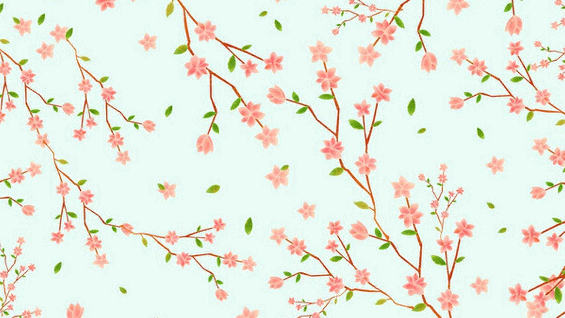 Cute Spring Digital Cherry Blossoms