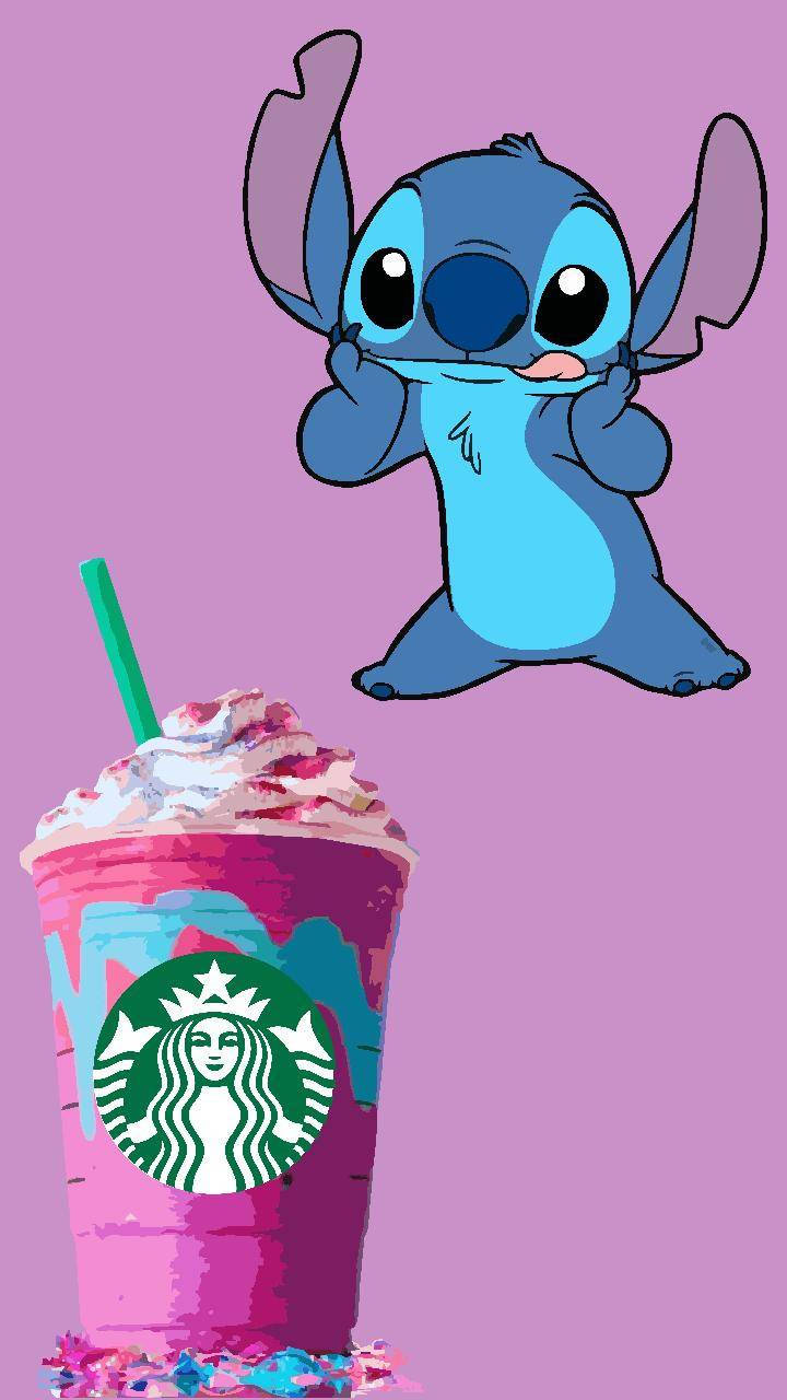 Cute Starbucks And Stitch Background