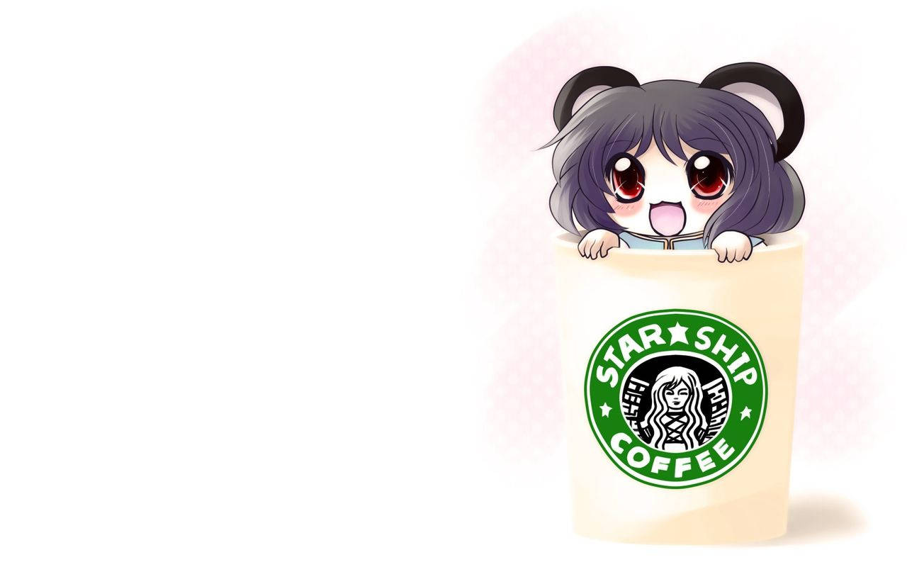 Cute Starbucks Anime Cup Background