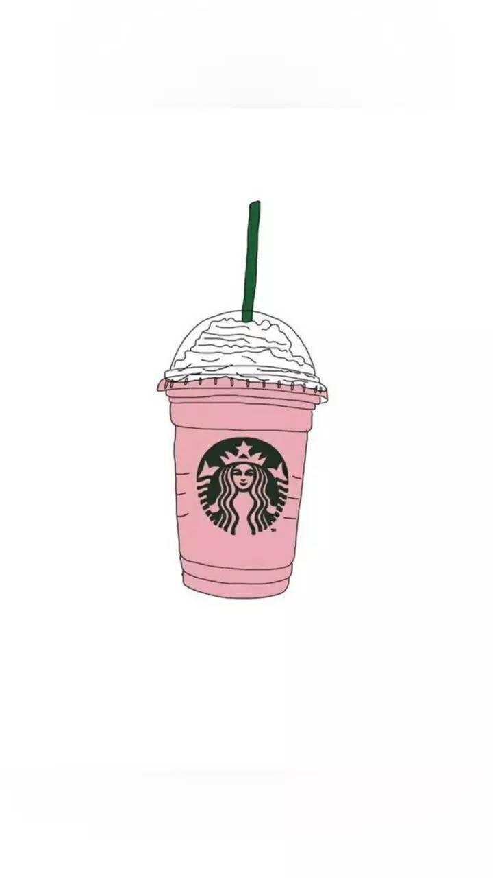 Cute Starbucks Cup Minimalistic Background