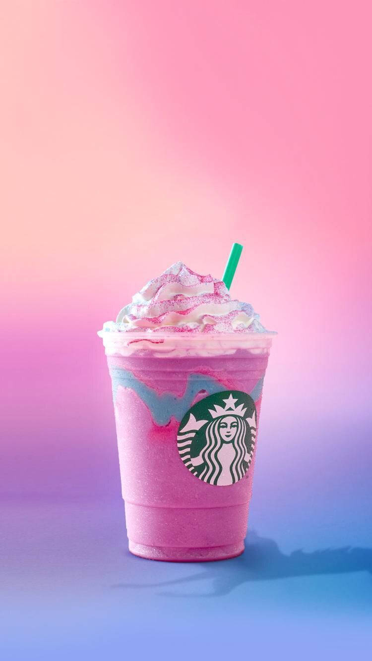 Cute Starbucks Dragon Fruit Drink Cup Background