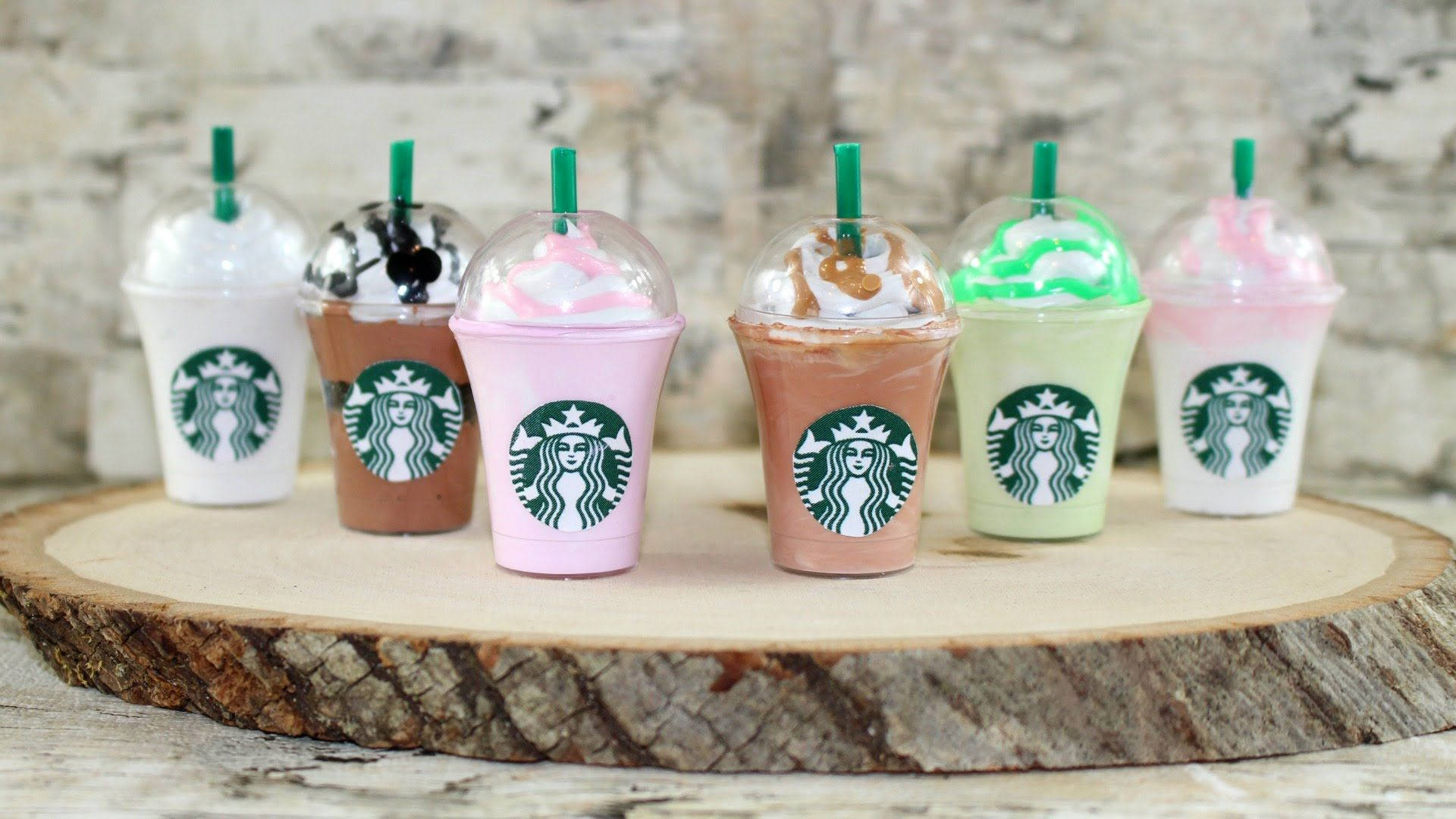 Cute Starbucks Drinks Lineup Background