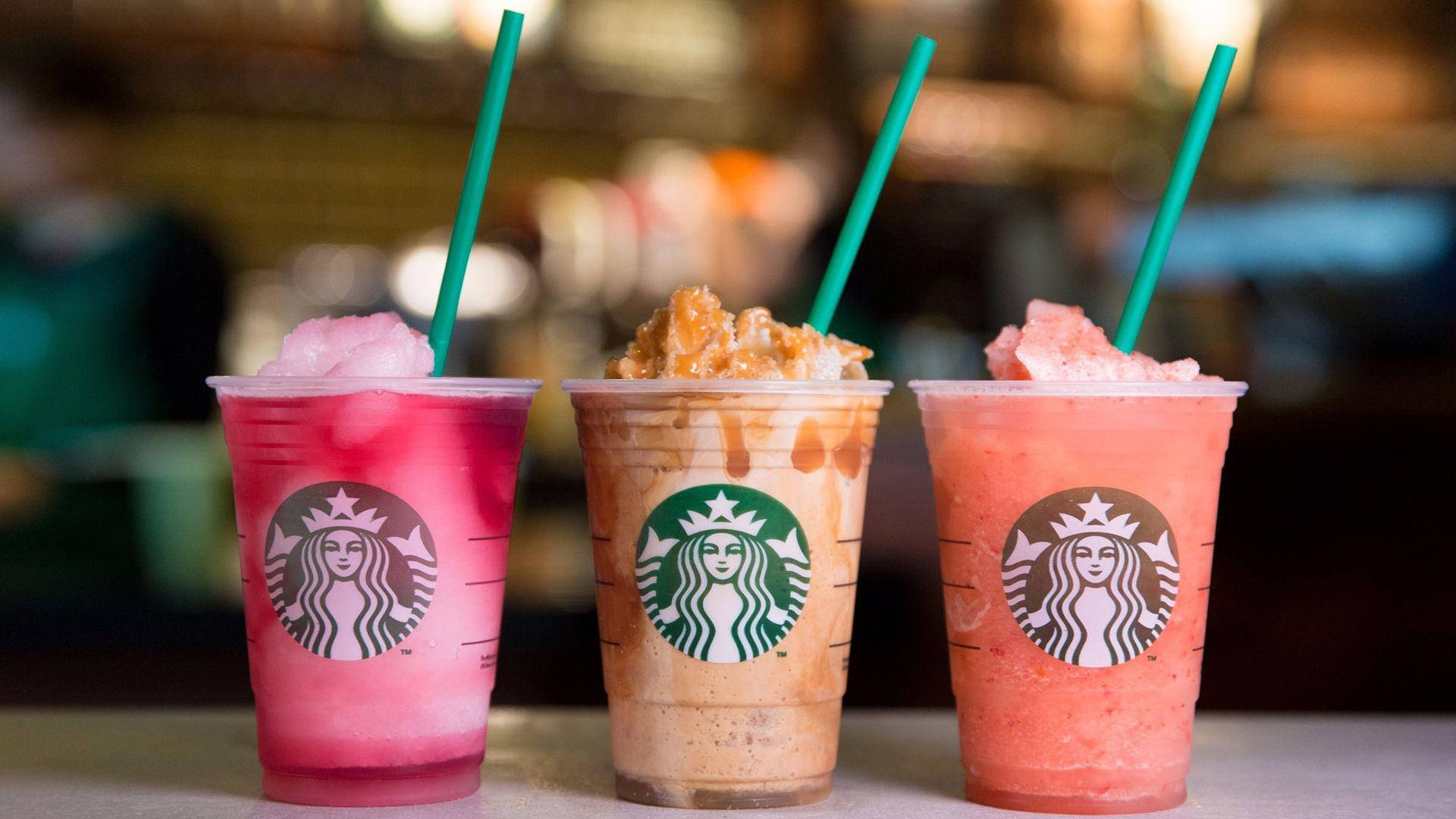 Cute Starbucks Frappe Drinks Background