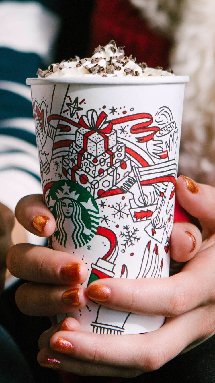 Cute Starbucks Holiday Drink Background