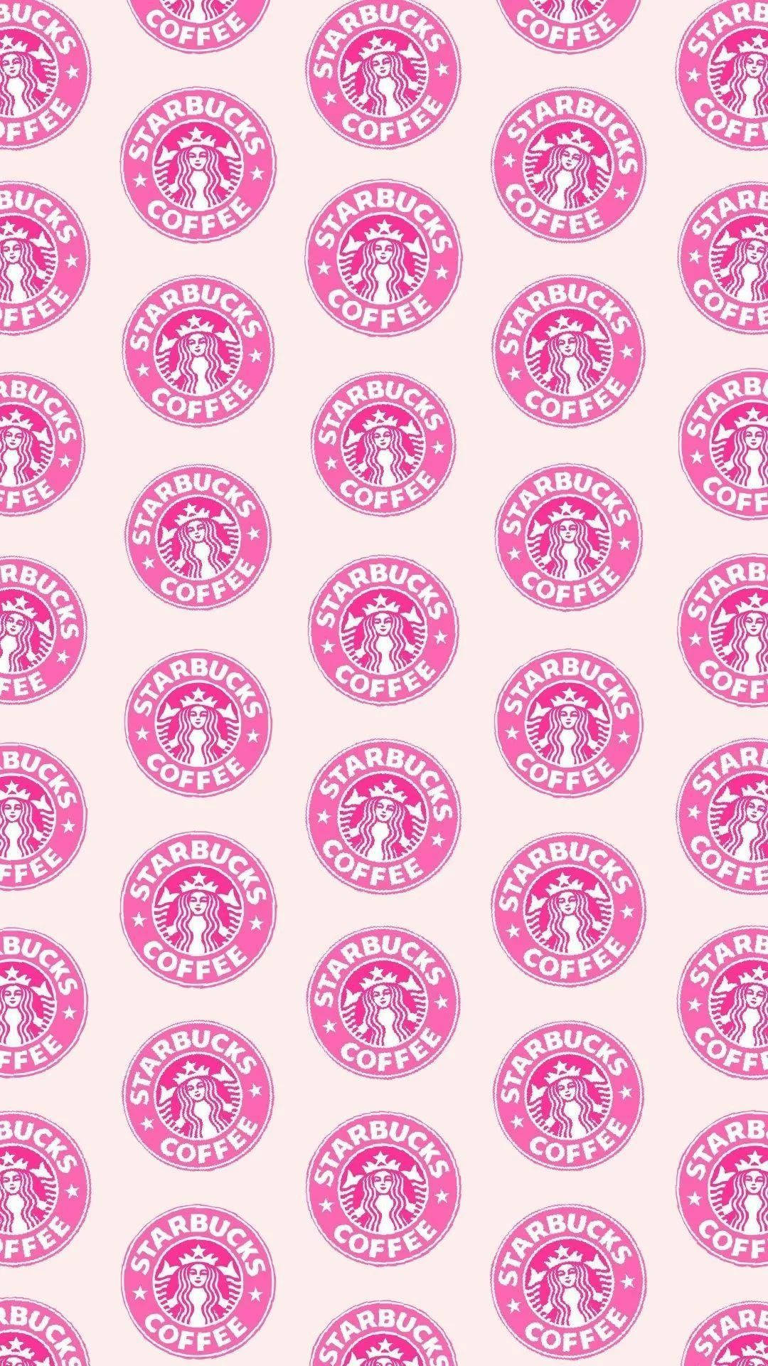 Cute Starbucks Logo Stamp Pattern Background