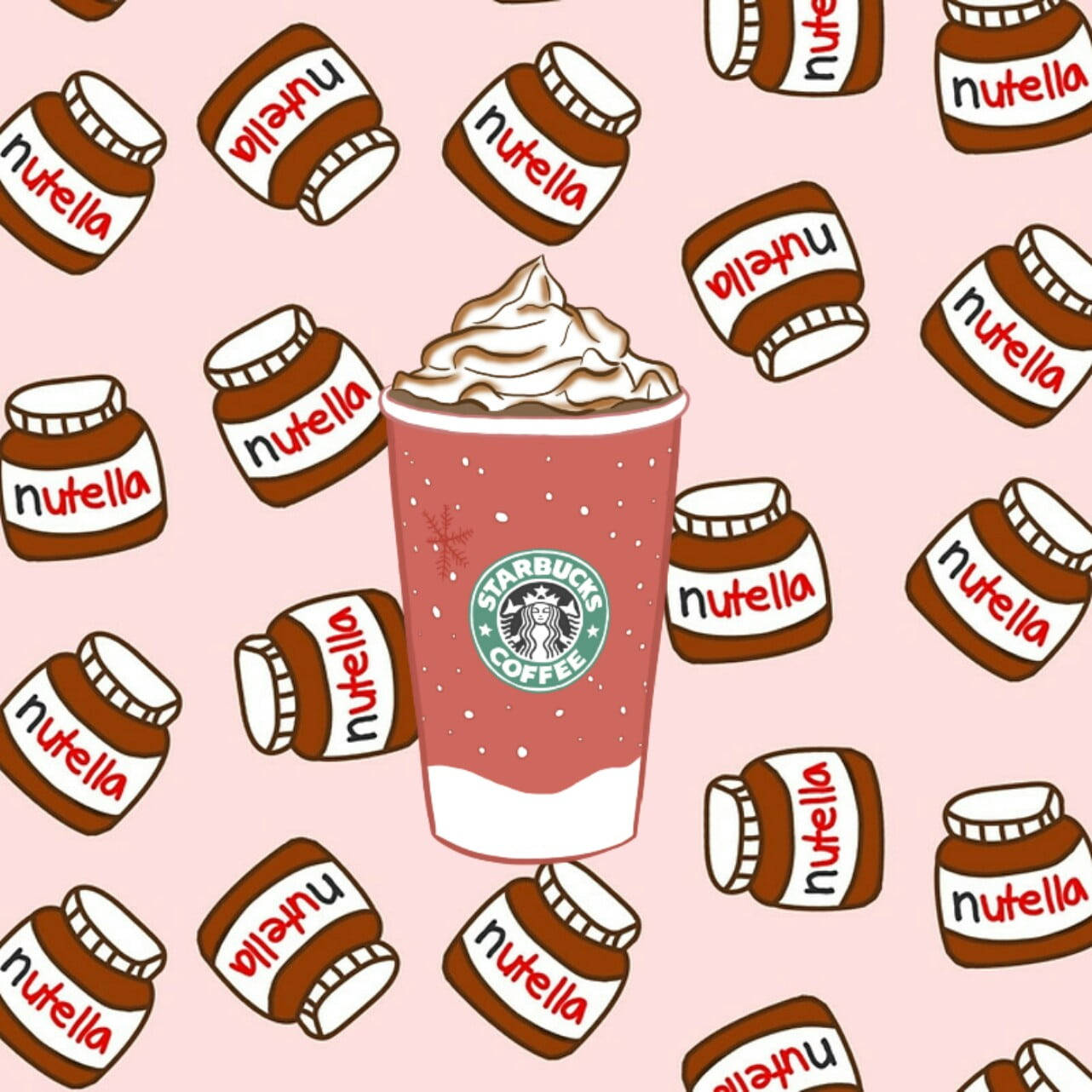 Cute Starbucks Nutella Pattern Background