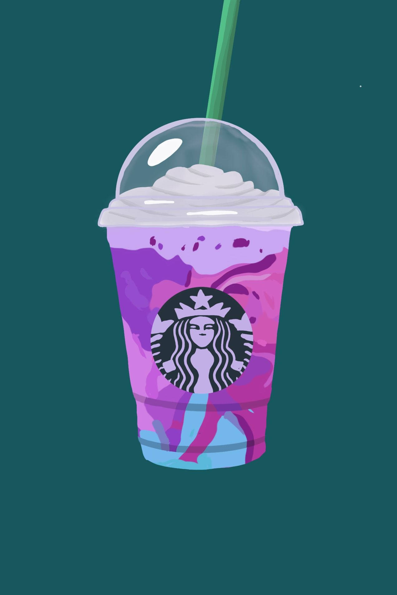 Cute Starbucks Purple Jam Drink Vector Art Background