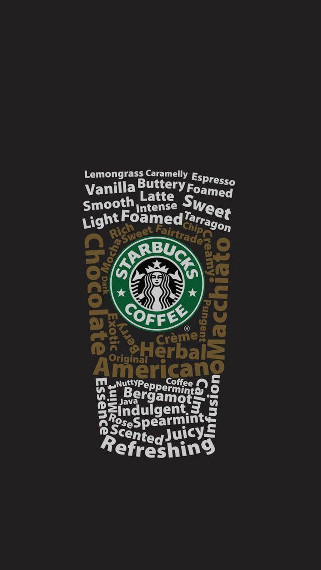 Cute Starbucks Word Art Cup Background