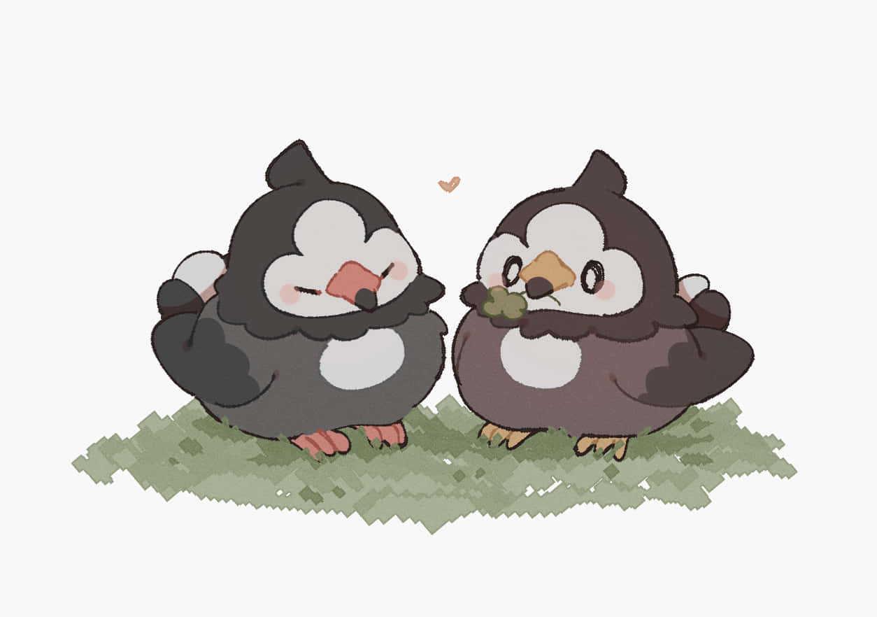 Cute Starly Couple Background