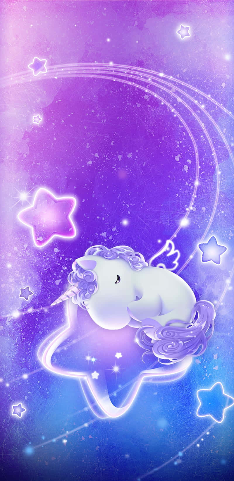 Cute Stars Unicorn Background