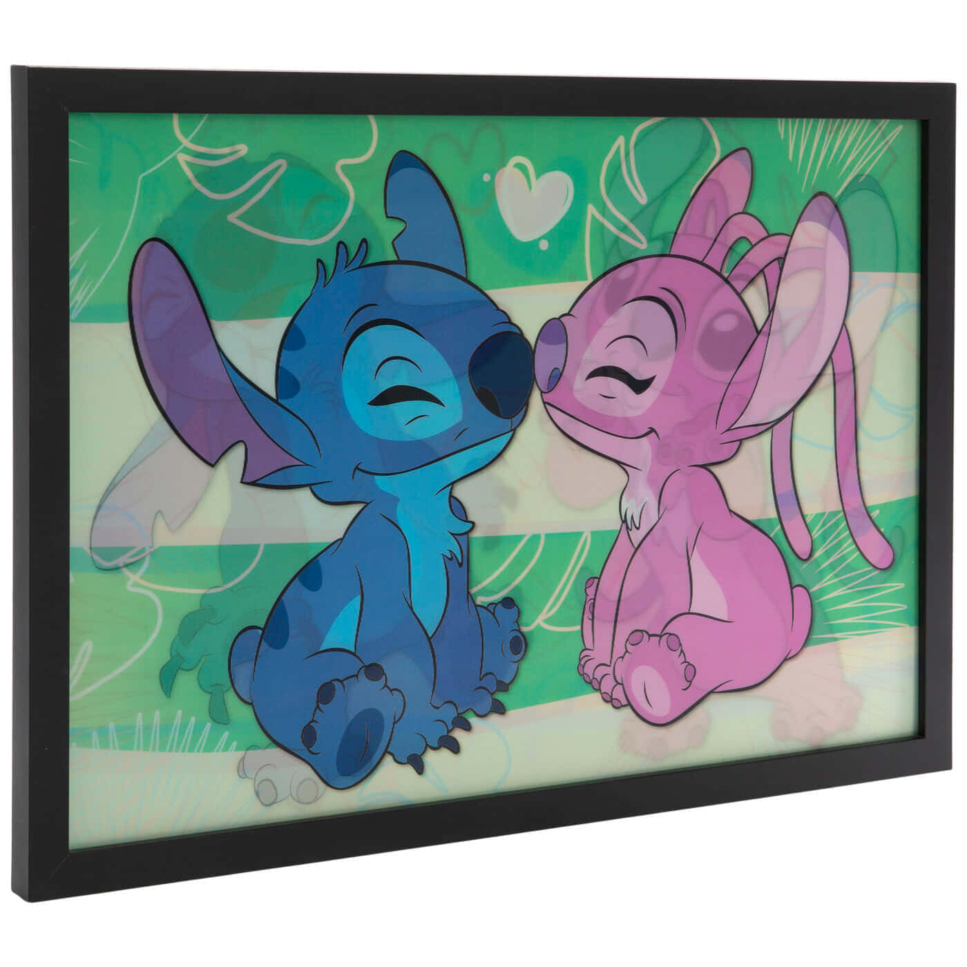 Cute Stitch And Angel Framed Photo Background