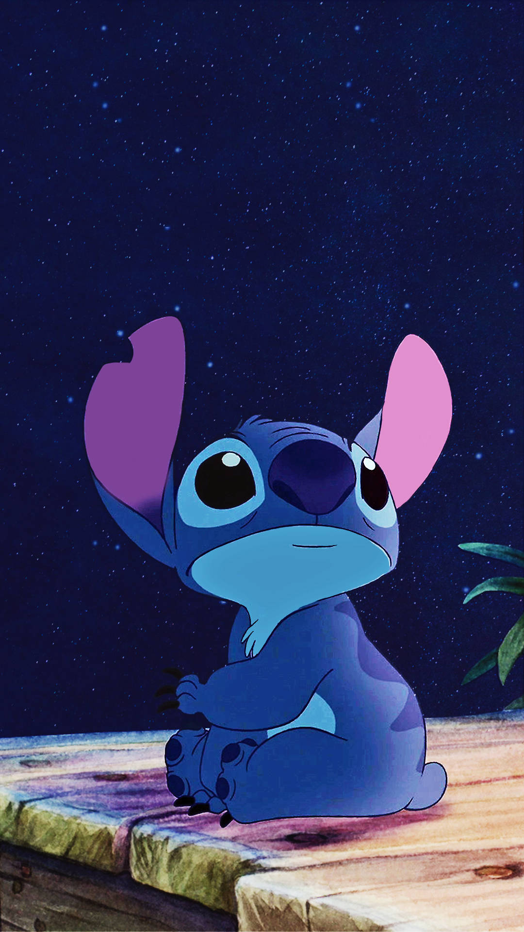Cute Stitch At Night Iphone Background