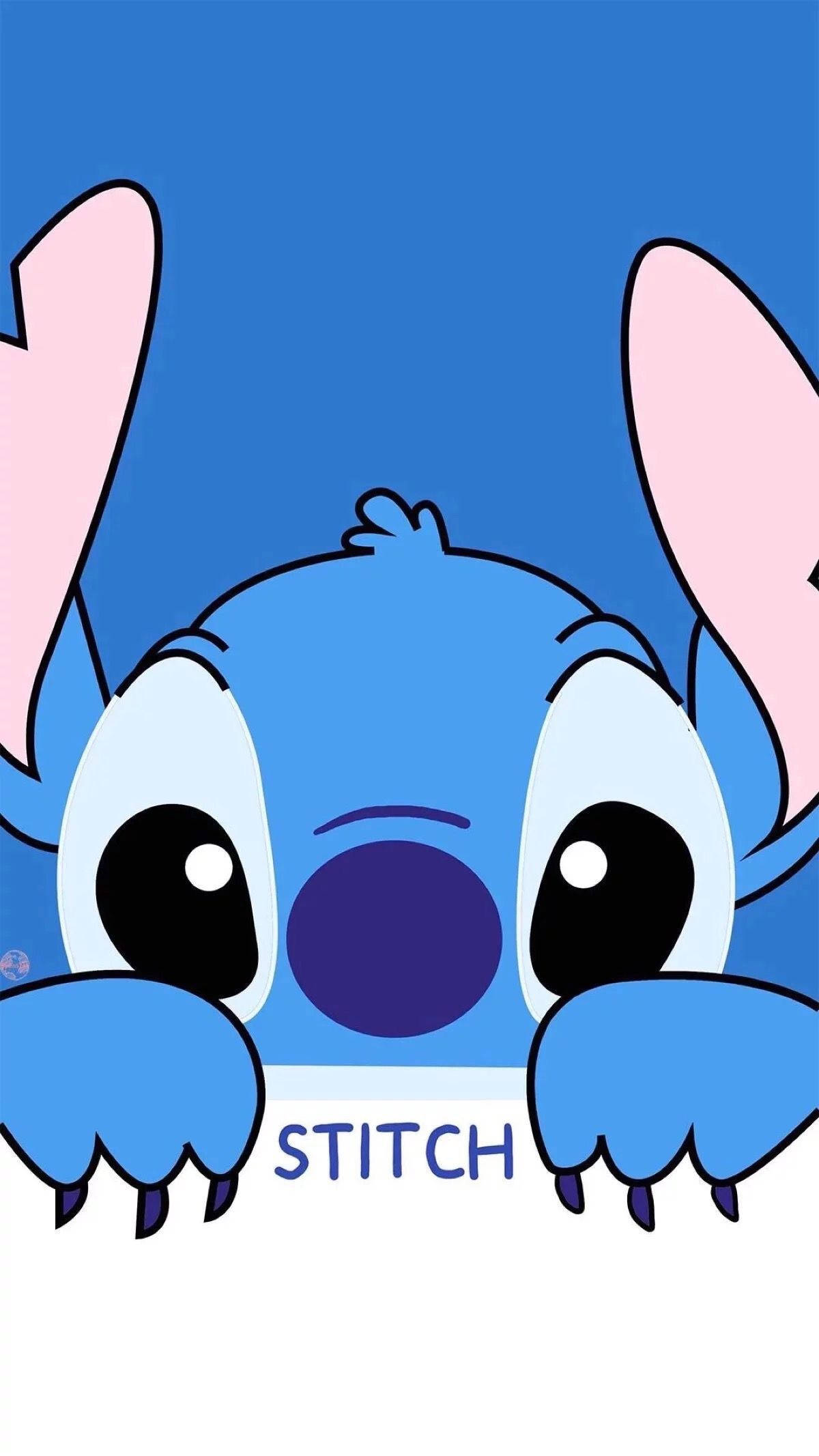 Cute Stitch Character Blue Iphone Background