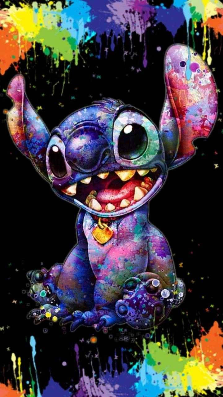 Cute Stitch Color Splash Background