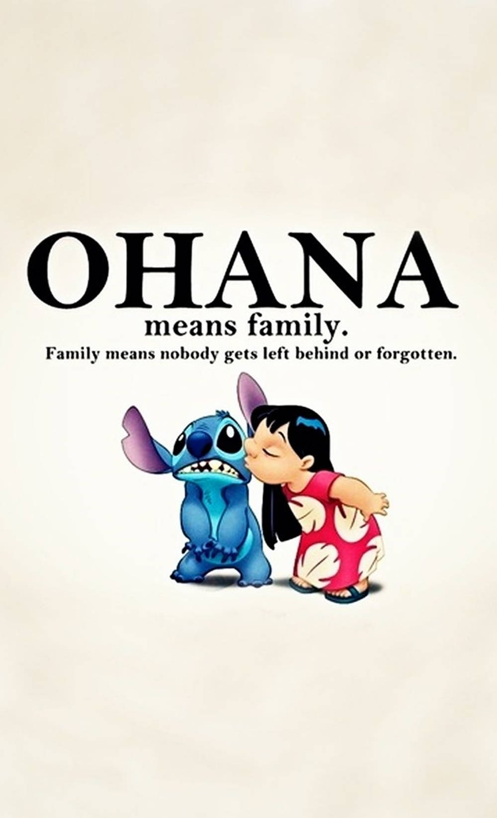 Cute Stitch Ohana Is Family Iphone Background