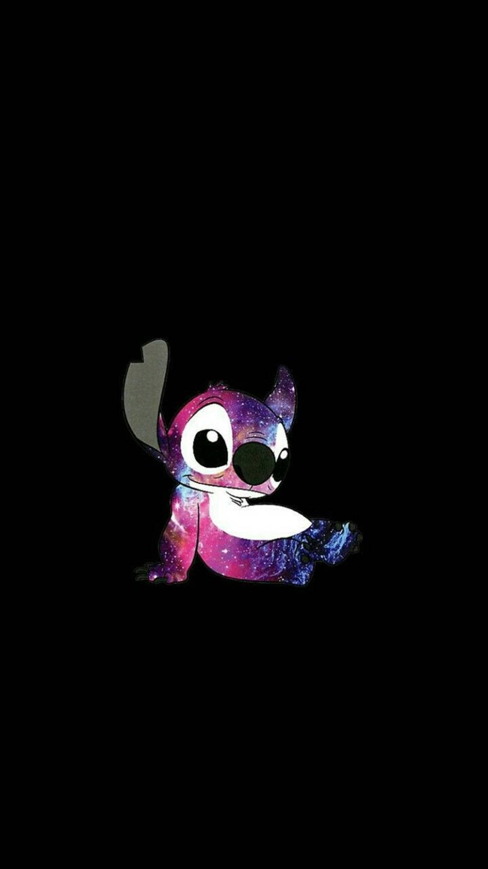 Cute Stitch Shimmering Galaxy Iphone Background
