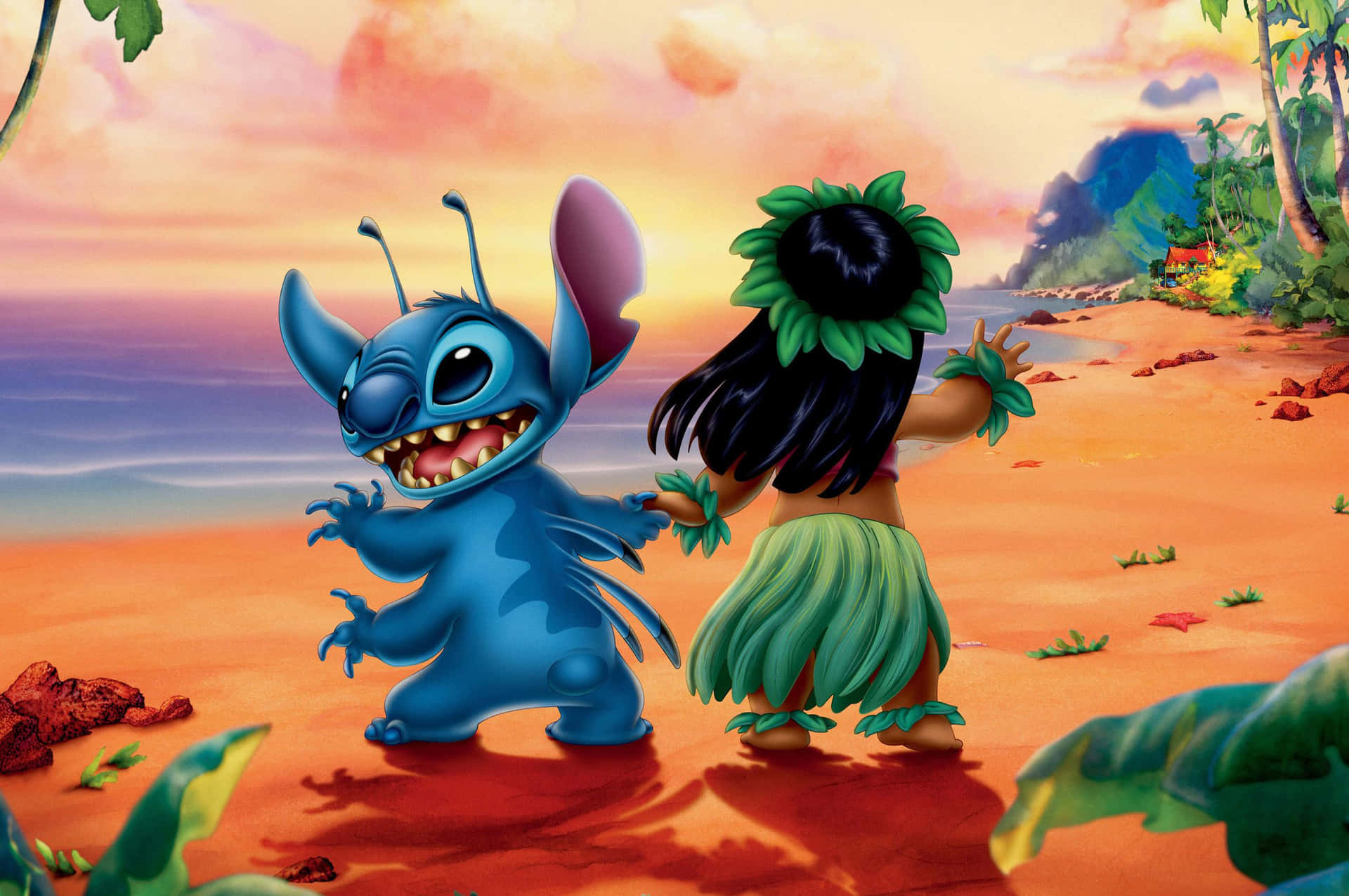 Cute Stitch Waits For You At The Disney Park